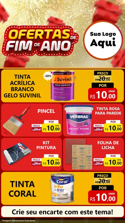 Modelo de TV para TV Vertical com o tema Ofertas de Fim de Ano para Tintas e Ferramentas