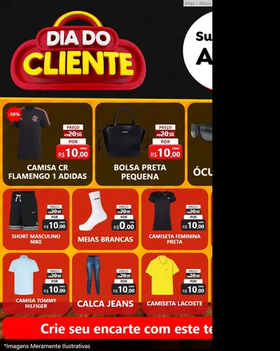 Modelo de Rede Social para Feed Instagram com o tema Dia do Cliente para Roupas e acessórios