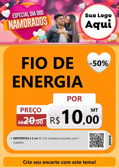Modelo de Cartaz para Cartaz A4 Vertical com o tema Especial Dia dos Namorados para Materiais Elétricos