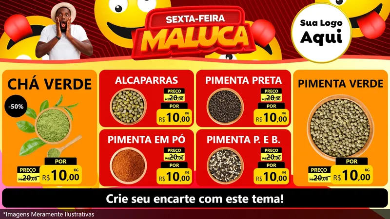 Modelo de TV para TV Horizontal com o tema Sexta-feira Maluca para Produtos Naturais