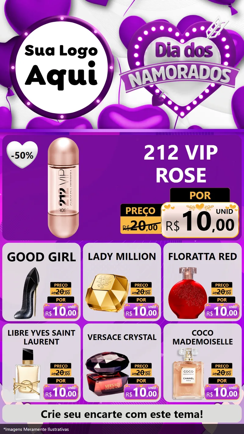 Modelo de Rede Social para Stories com o tema Dia dos Namorados para Perfumes