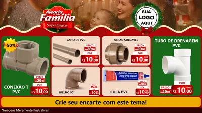 Modelo de TV para TV Horizontal com o tema Alegria Em Família - Super Ofertas para Tubos e conexões