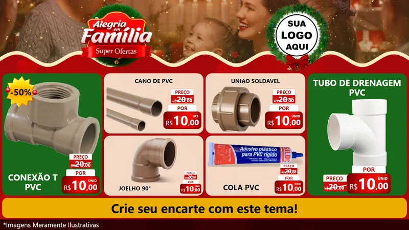 Modelo de TV para TV Horizontal com o tema Alegria Em Família - Super Ofertas para Tubos e conexões