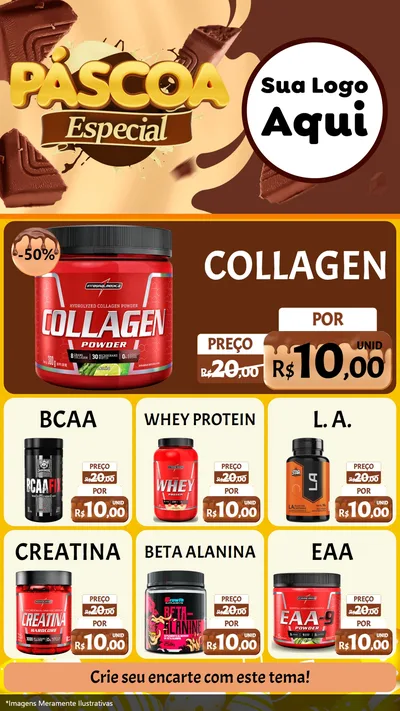 Modelo de Rede Social para Stories com o tema Páscoa Especial para Suplementos alimentares
