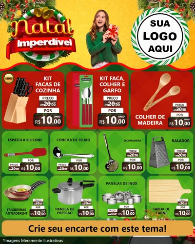 Modelo de Rede Social para Feed Instagram com o tema Natal Imperdível para Utilidades Domésticas