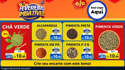 Modelo de TV para TV Horizontal com o tema Fevereiro Imbatível para Produtos Naturais