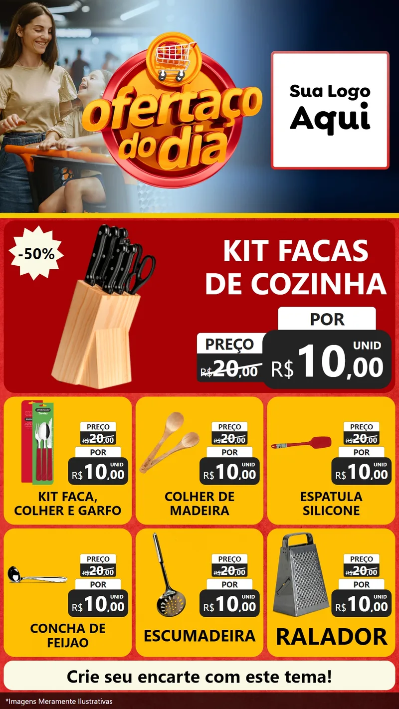 Modelo de Rede Social para Stories com o tema Ofertaço Do Dia para Utilidades Domésticas