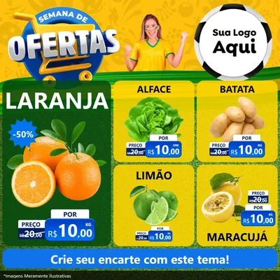 Modelo de Rede Social para Feed Facebook com o tema Semana de Ofertas - Copa para Hortifrúti