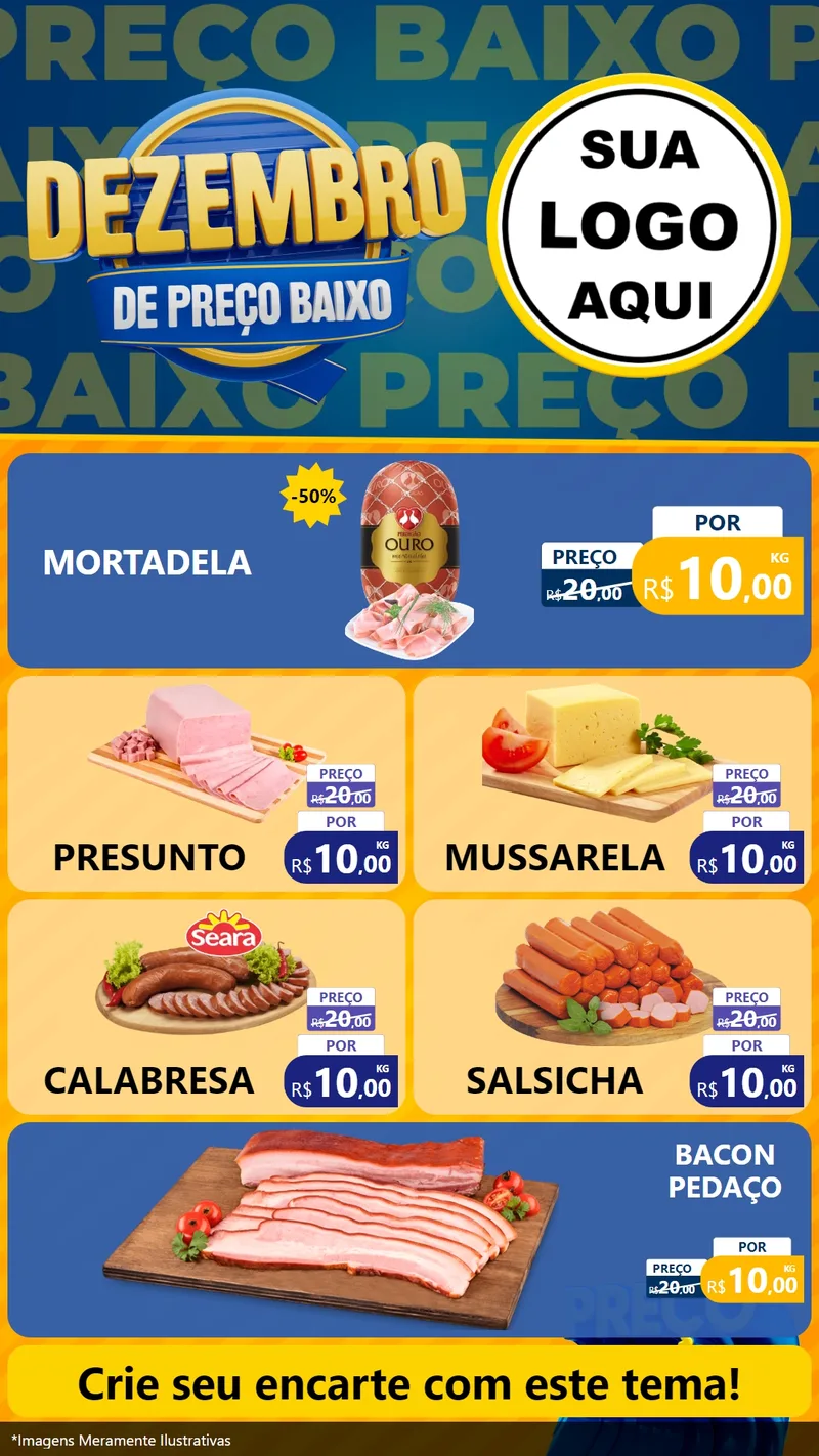 Modelo de TV para TV Vertical com o tema Dezembro de Preço Baixo para Frios e Laticínios
