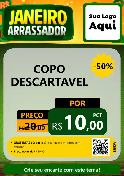 Modelo de Cartaz para Cartaz A4 Vertical com o tema Janeiro Arrasador para Embalagens