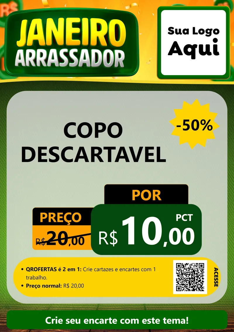 Modelo de Cartaz para Cartaz A4 Vertical com o tema Janeiro Arrasador para Embalagens