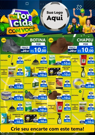 Modelo de Encarte para Encarte A4 Vertical com o tema Na Torcida Com Você - Copa para Agropecuária