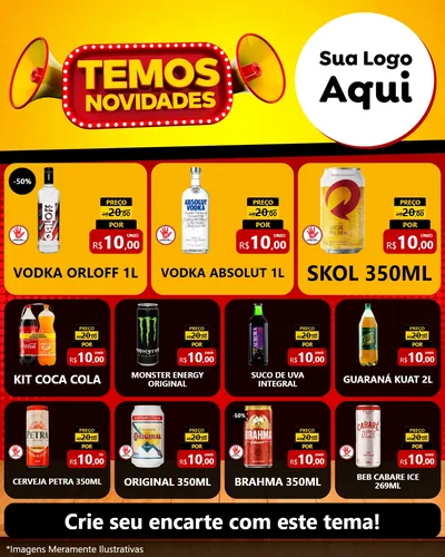 Modelo de Rede Social para Feed Instagram com o tema Temos Novidades para Distribuidora de bebidas