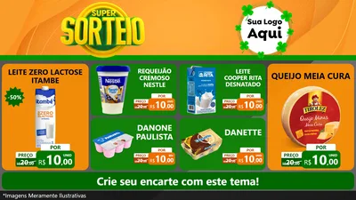 Modelo de TV para TV Horizontal com o tema Super Sorteio para Frios e Laticínios