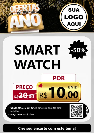 Modelo de Cartaz para Cartaz A4 Vertical com o tema Ofertas de Fim de Ano para Informática