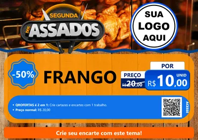 Modelo de Cartaz para Cartaz A4 Horizontal com o tema Segunda dos Assados para Assados