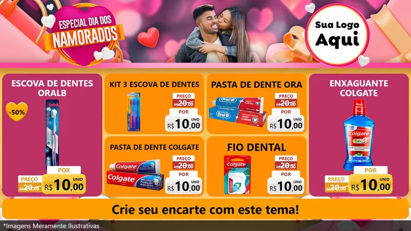Modelo de TV para TV Horizontal com o tema Especial Dia dos Namorados para Higiene Pessoal
