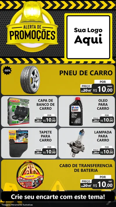 Modelo de TV para TV Vertical com o tema Alerta de Promoções para Auto peças