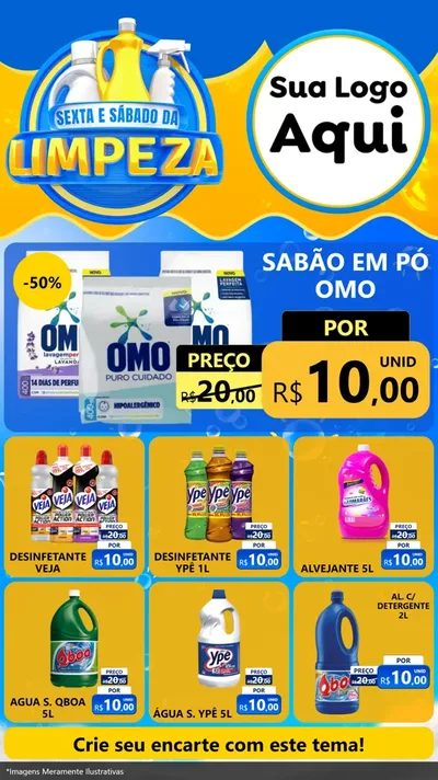 Modelo de Rede Social para Stories com o tema Sexta e Sábado da Limpeza para Produtos de Limpeza