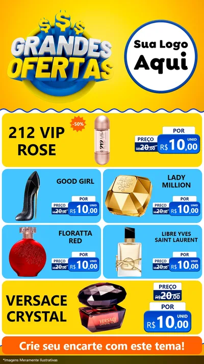 Modelo de TV para TV Vertical com o tema Grandes Ofertas para Perfumes