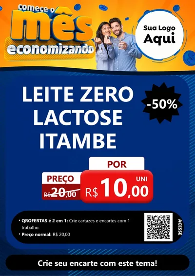 Modelo de Cartaz para Cartaz A4 Vertical com o tema Comece O Mês Economizando para Frios e Laticínios