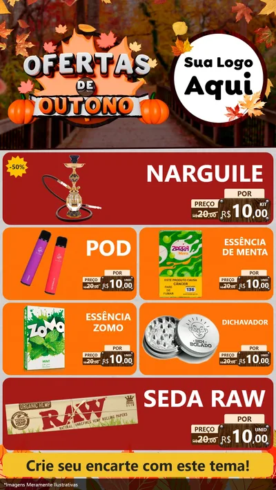 Modelo de TV para TV Vertical com o tema Ofertas de Outono para Tabacaria