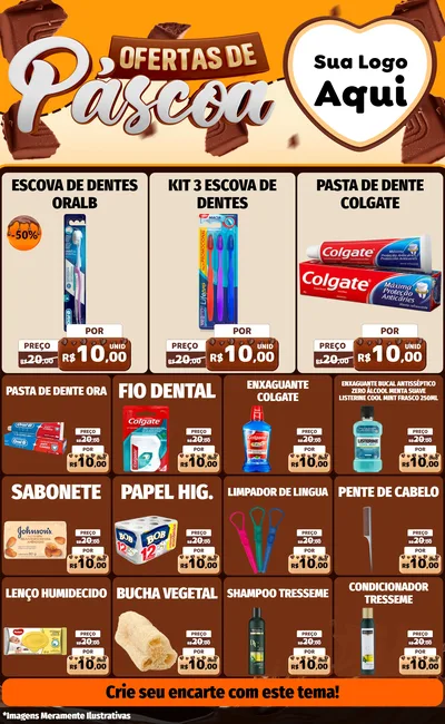 Modelo de Encarte para Encarte Grande com o tema Ofertas de Páscoa para Higiene Pessoal