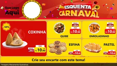 Modelo de TV para TV Horizontal com o tema Esquenta Carnaval para Salgadaria