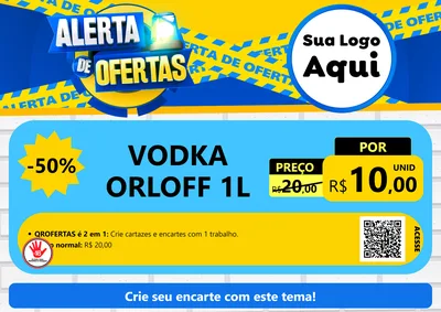 Modelo de Cartaz para Cartaz A4 Horizontal com o tema Alerta de Ofertas para Distribuidora de bebidas