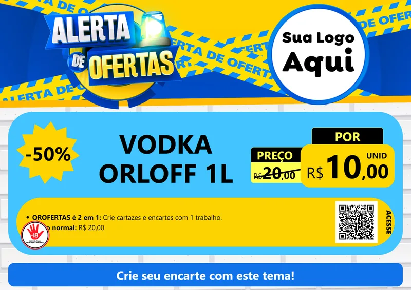Modelo de Cartaz para Cartaz A4 Horizontal com o tema Alerta de Ofertas para Distribuidora de bebidas