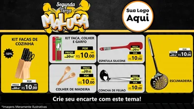 Modelo de TV para TV Horizontal com o tema Segunda e Terça Maluca para Utilidades Domésticas