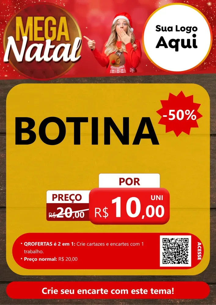 Modelo de Cartaz para Cartaz A4 Vertical com o tema Mega Natal para Agropecuária