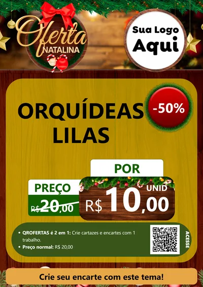 Modelo de Cartaz para Cartaz A4 Vertical com o tema Ofertas Natalina para Floricultura e jardim