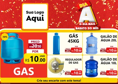 Modelo de Encarte para Encarte A4 Horizontal com o tema Dia A o Dia Mais Barato do Mês para Água e gás