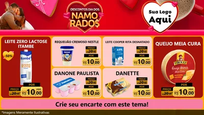 Modelo de TV para TV Horizontal com o tema Descontos Dia dos Namorados para Frios e Laticínios