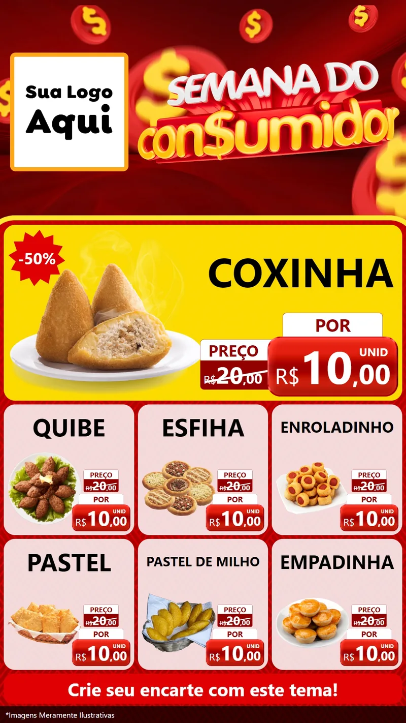 Modelo de Rede Social para Stories com o tema Semana do Consumidor para Salgadaria
