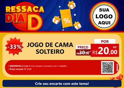 Modelo de Cartaz para Cartaz A4 Horizontal com o tema Ressaca Dia D para Cama, Mesa e Banho