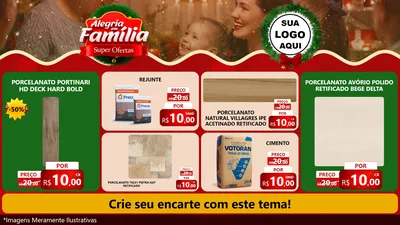 Modelo de TV para TV Horizontal com o tema Alegria Em Família - Super Ofertas para Pisos e revestimentos