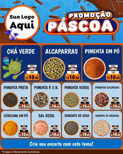 Modelo de Rede Social para Feed Instagram com o tema Promoção Páscoa para Produtos Naturais