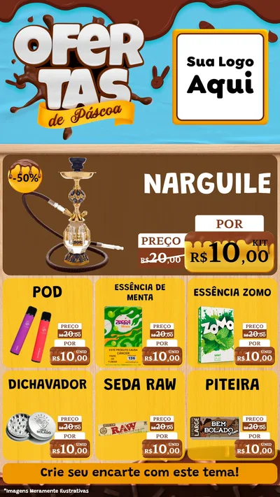 Modelo de Rede Social para Stories com o tema Ofertas de Páscoa para Tabacaria