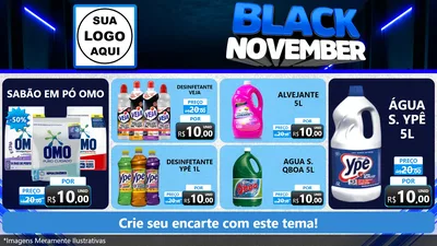 Modelo de TV para TV Horizontal com o tema Black November para Produtos de Limpeza
