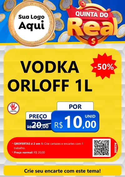 Modelo de Cartaz para Cartaz A4 Vertical com o tema Quinta do Real para Distribuidora de bebidas
