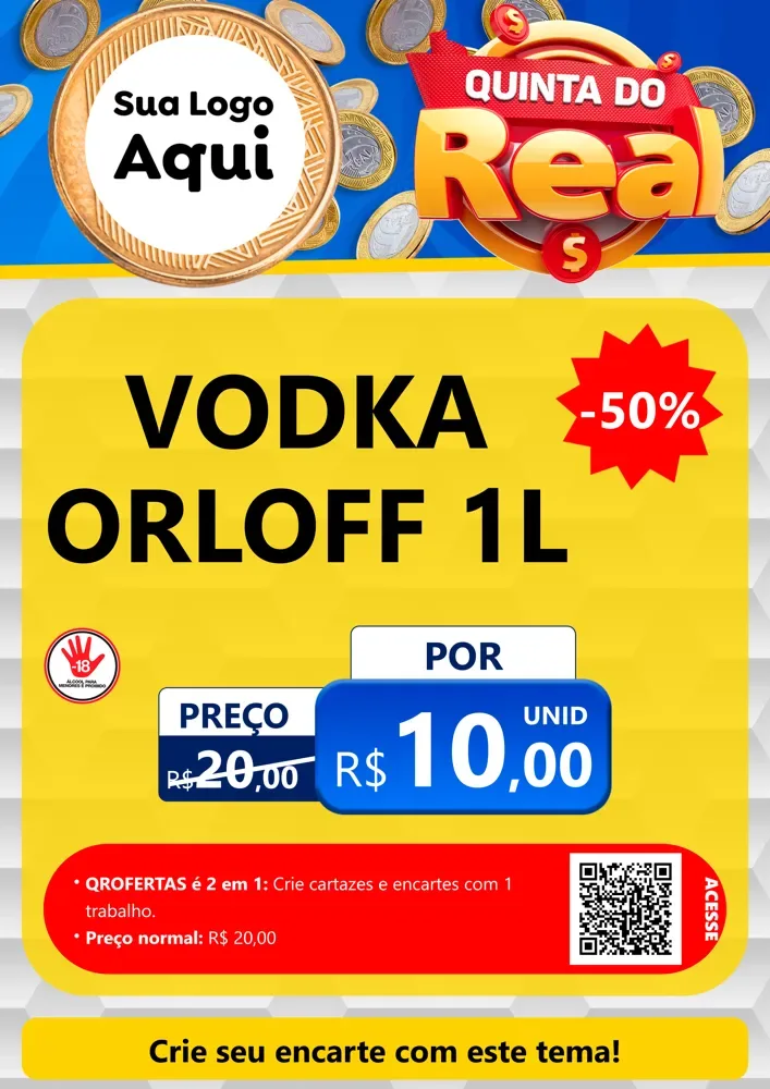 Modelo de Cartaz para Cartaz A4 Vertical com o tema Quinta do Real para Distribuidora de bebidas