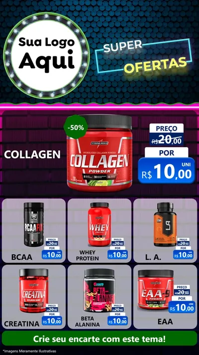 Modelo de Rede Social para Stories com o tema Super Ofertas para Suplementos alimentares