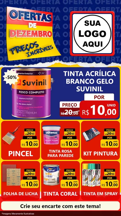 Modelo de Rede Social para Stories com o tema Ofertas de Dezembro - Preços Incríveis para Tintas e Ferramentas