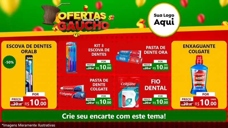 Modelo de TV para TV Horizontal com o tema Ofertas Semana Do Gaúcho para Higiene Pessoal
