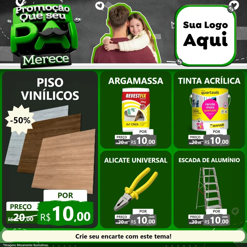 Modelo de Rede Social para Feed Facebook com o tema Promoção Que seu Pai Merece para Material para Construção