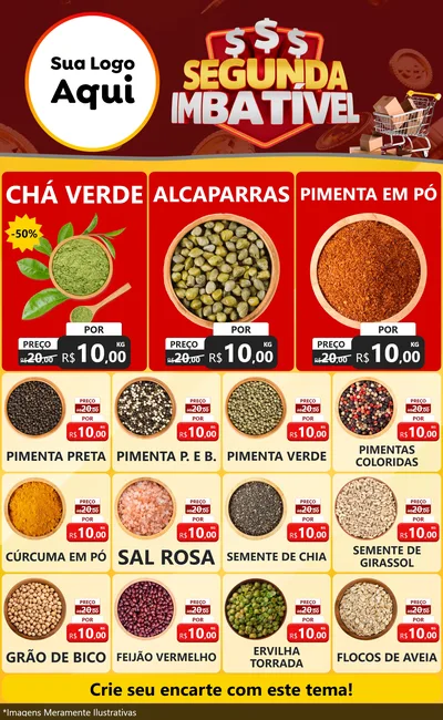 Modelo de Encarte para Encarte Grande com o tema Segunda Imbatível para Produtos Naturais