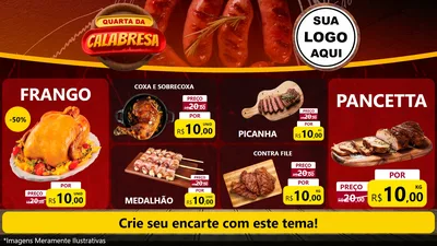 Modelo de TV para TV Horizontal com o tema Quarta da Calabresa para Assados