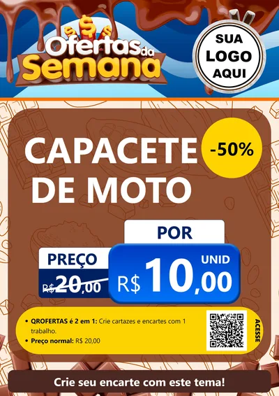 Modelo de Cartaz para Cartaz A4 Vertical com o tema Ofertas da Semana - Páscoa para Moto peças